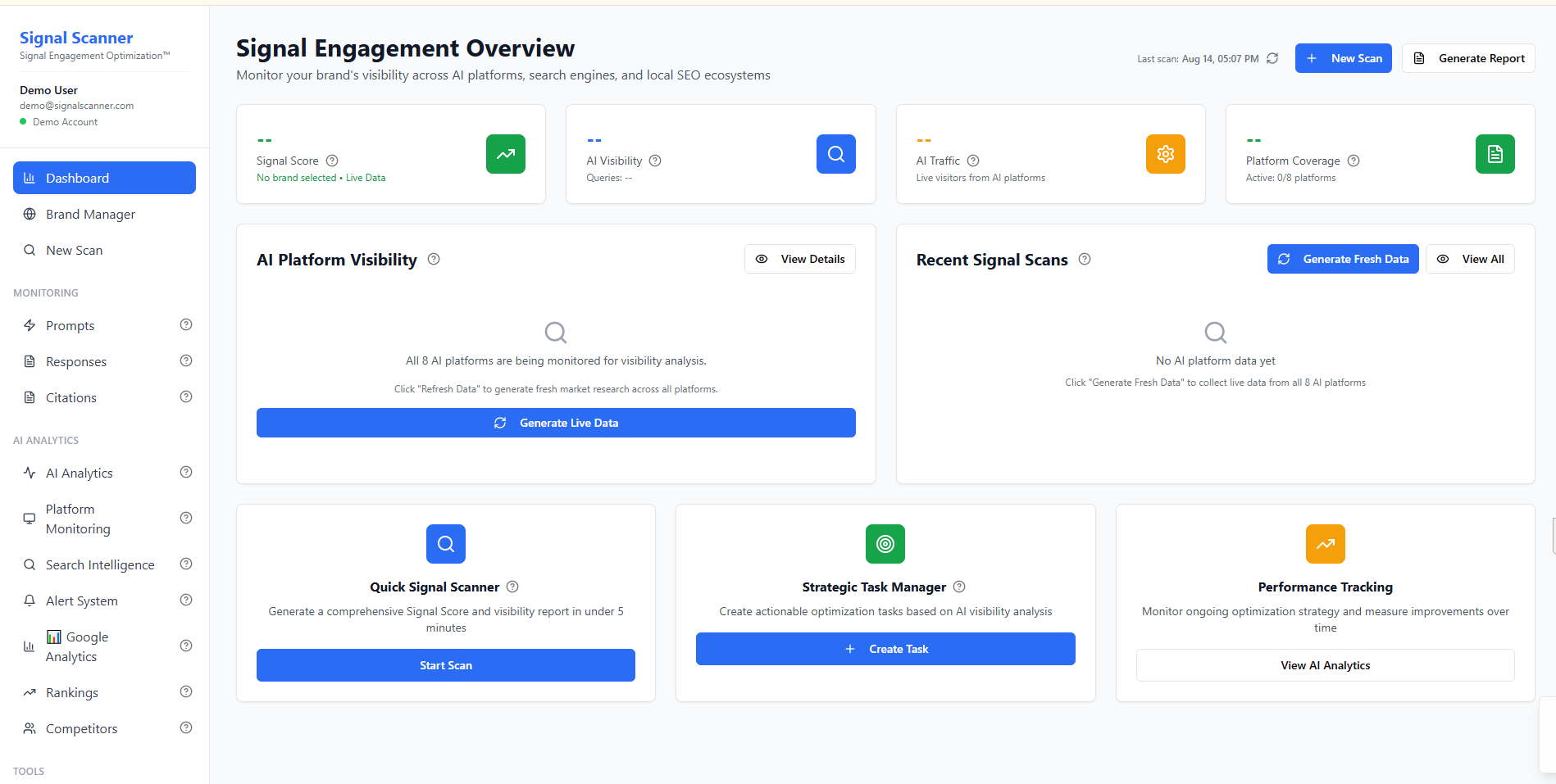 Signal Scanner - See How AI Engines Interpret Your Brand